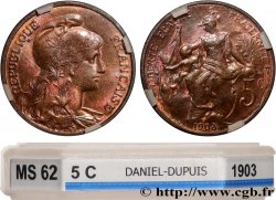 5 centimes Daniel-Dupuis 1903  F.119/13 SUP62 GENI