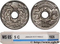 5 centimes Lindauer, petit module 1926  F.122/11 FDC65 GENI
