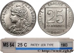 25 centimes Patey, 1er type 1903  F.168/3 MS64 GENI