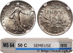 50 centimes Semeuse 1910 Paris F.190/17 SPL64 GENI