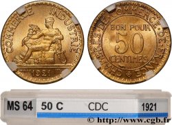 50 centimes Chambres de Commerce 1921 Paris F.191/3 SPL64 GENI