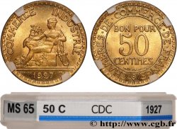 50 centimes Chambres de Commerce 1927 Paris F.191/9 FDC65 GENI