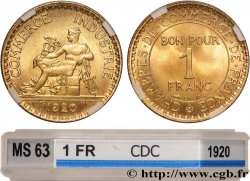 1 franc Chambres de Commerce 1920 Paris F.218/2 SPL63 GENI