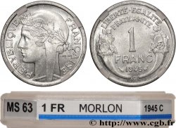 1 Franc Morlon, légère 1945 Castelsarrasin F.221/8 SPL63 GENI