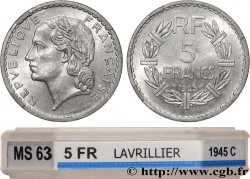5 francs Lavrillier, aluminium 1945 Castelsarrasin F.339/5 SPL63 GENI