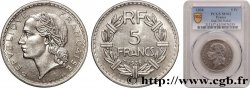 5 francs Lavrillier, nickel 1938  F.336/7
