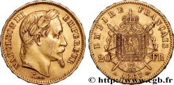 20 francs or Napoléon III, tête laurée 1867 Paris F.532/15