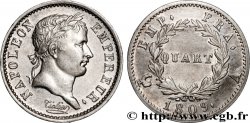 Quart (de franc) Napoléon Ier tête laurée, Empire français 1809 Paris F.162/1
