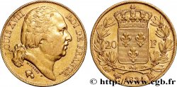 20 francs or Louis XVIII, tête nue 1824 Marseille F.519/32