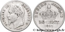 50 centimes Napoléon III, tête laurée 1865 Paris F.188/6