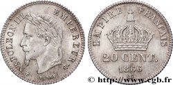 20 centimes Napoléon III, tête laurée, petit module 1866 Strasbourg F.149/5