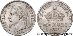 50 centimes Napoléon III, tête laurée 1866 Strasbourg F.188/10