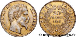 FAUX en platine de 20 francs or Napoléon III, tête nue 1858 Paris F.531/13 var.