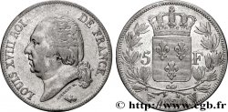 5 francs Louis XVIII, tête nue 1824 Lille F.309/98