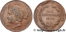 Concours de 10 centimes, essai en cuivre par Rogat, premier concours, deuxième revers 1848 Paris VG.3152  SUP 