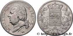 5 francs Louis XVIII, tête nue 1818 Rouen F.309/29