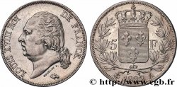 5 francs Louis XVIII, tête nue 1822 Paris F.309/68