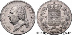 5 francs Louis XVIII, tête nue 1824 Lille F.309/98