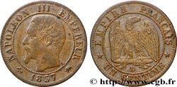 Un centime Napoléon III, tête nue 1857 Lyon F.102/35