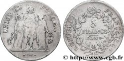 5 francs Union et Force, Union serré, avec glands intérieurs et gland extérieur 1801 Bayonne F.288/161