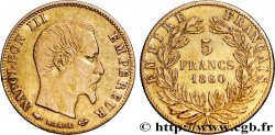 5 francs or Napoléon III, tête nue, grand module 1860 Paris F.501/10