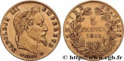 5 francs or Napoléon III, tête laurée 1868 Strasbourg F.502/14