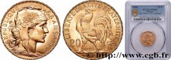 20 francs or Coq, Liberté Égalité Fraternité 1908 Paris F.535/2