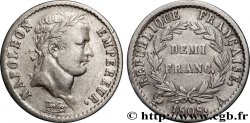 Demi-franc Napoléon Ier tête laurée, République française 1808 Paris F.177/2