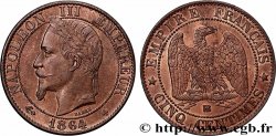 Cinq centimes Napoléon III, tête laurée 1864 Strasbourg F.117/14