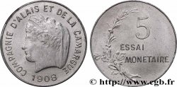 Essai en aluminium de 5 centimes, Compagnie d’Alais et de la Camargue 1908  GEM.268 1