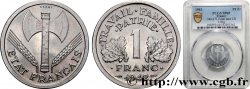 Essai de 1 franc Francisque, très lourde, 1,83 g, sans le monogramme LB 1942 Paris F.222/1 var. FDC65 PCGS