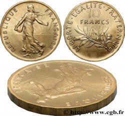 Concours de la 10 francs Mathieu, Module de 10 francs Semeuse 31 mm, sans le mot essai, 24 pans, 13 grammes n.d. Paris GEM.184 6 FDC 