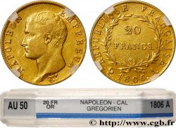 20 francs Napoléon tête nue, calendrier grégorien 1806 Paris F.513/1