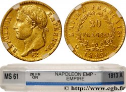 20 francs or Napoléon, tête laurée, Empire français 1813 Paris F.516/30