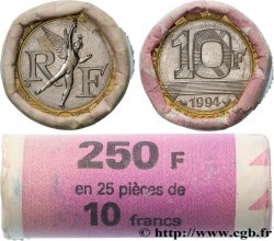 Rouleaux de 25 pièces de 10 francs Génie de la Bastille 1994 Pessac F.375/11 SUP+/FDC 