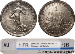 1 franc Semeuse, frappe médaille 1915 Paris F.217/21 var. TTB+ GENI