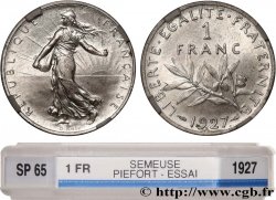 Essai-piéfort argent de 1 franc Semeuse 1927 Paris GEM.94 EP FDC65 GENI