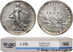 Piéfort argent de 1 franc Semeuse 1928 Paris GEM.94 P2 SUP+ GENI