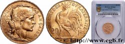 20 francs or Coq, Liberté Égalité Fraternité 1908 Paris F.535/2