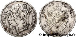 5 francs Napoléon III, tête laurée, regravé 1869 Strasbourg F.331/15 var.