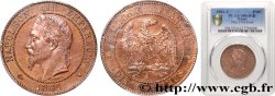 Essai de dix centimes Napoléon tête laurée, variante avec l’étoile 1861 Paris Maz.1701  SPL64 PCGS