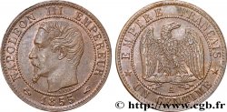 Un centime Napoléon III, tête nue, différent ancre 1855 Paris F.102/16