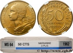 50 centimes Marianne, col à trois plis 1962 Paris F.197/2