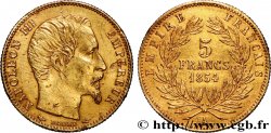 5 francs or Napoléon III, tête nue, petit module, tranche cannelée 1854 Paris F.500A/1