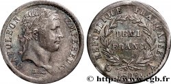 Demi-franc Napoléon Ier tête laurée, République française 1808 Paris F.177/2