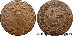 Un décime à l’L couronnée 1815  Strasbourg F.132A/3 TTB+ 