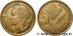 50 francs Guiraud, Fautée Coins Tournés à -8 min/-48° 1951  F.425/5 var. TTB 