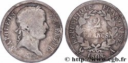 2 francs Napoléon Ier tête laurée, République française 1808 Paris F.254/4