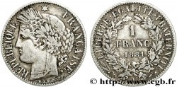 1 franc Cérès, Troisième République 1881 Paris F.216/8 VF30 