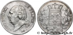 5 francs Louis XVIII, tête nue 1824 Lille F.309/98